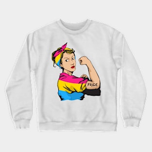 Strong woman pansexual pride mom Crewneck Sweatshirt